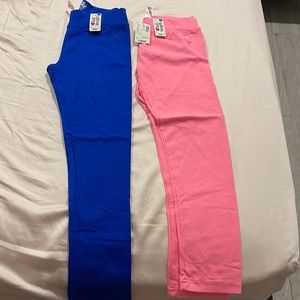 2 pair of girls Justice leggings (pink/blue)
